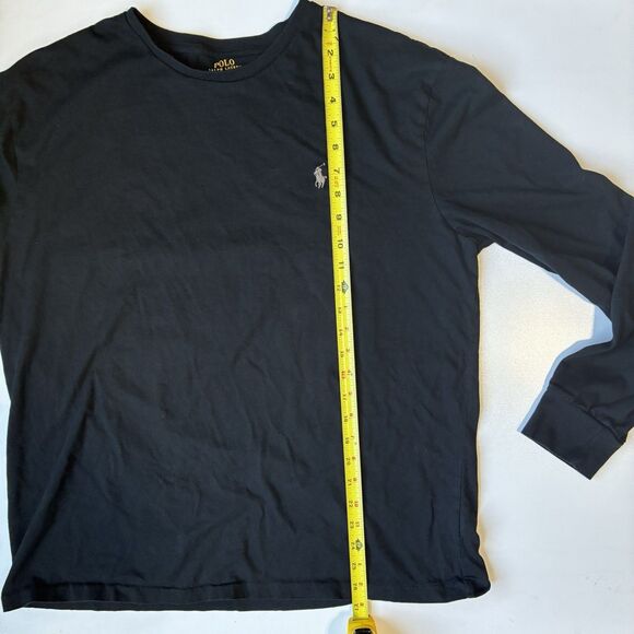 Polo Ralph Lauren Long Sleeve Crew Neck Men Large Black Shirt Minimalist Classic - Picture 9 of 10